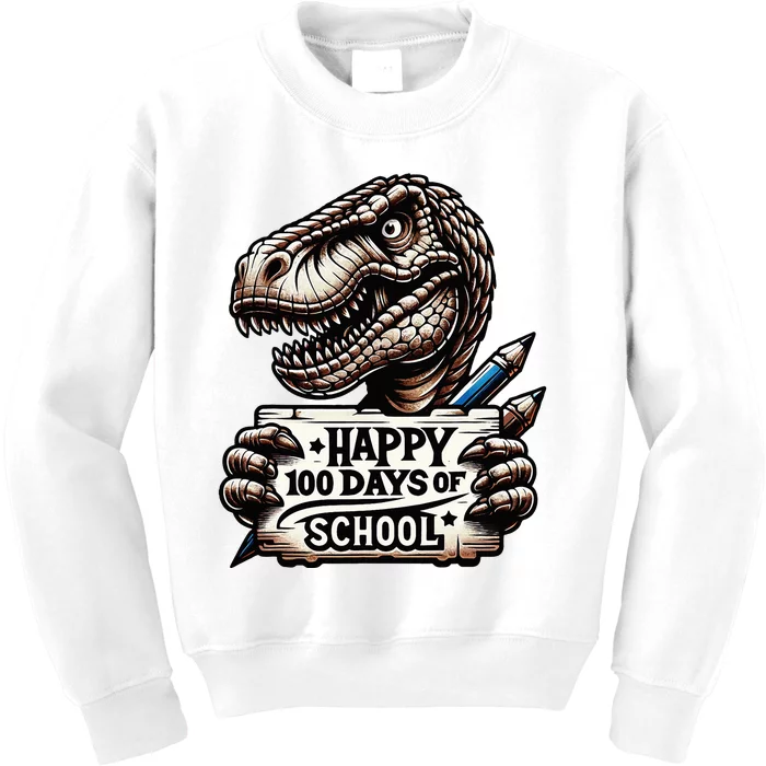 Happy 100 Days Of School Scary Funny Trex For Teachers Kids Sweatshirt