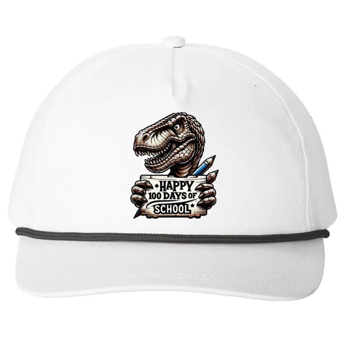 Happy 100 Days Of School Scary Funny Trex For Teachers Snapback Five-Panel Rope Hat