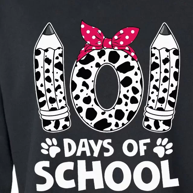 Happy 101 Days Of School Funny Student Teacher Cropped Pullover Crew