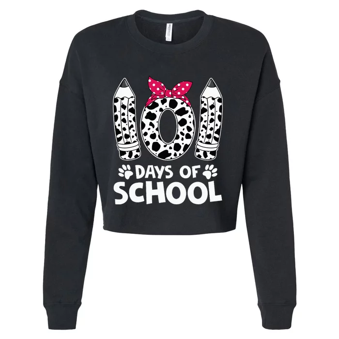 Happy 101 Days Of School Funny Student Teacher Cropped Pullover Crew