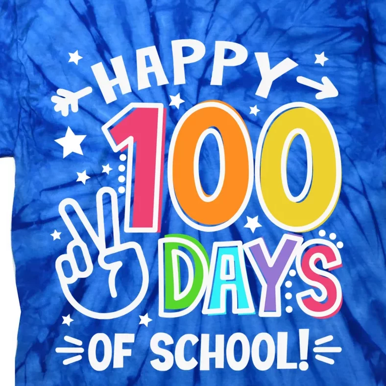 Happy 100 Days Of School 100 Days Brighter Smarter Gift Tie-Dye T-Shirt