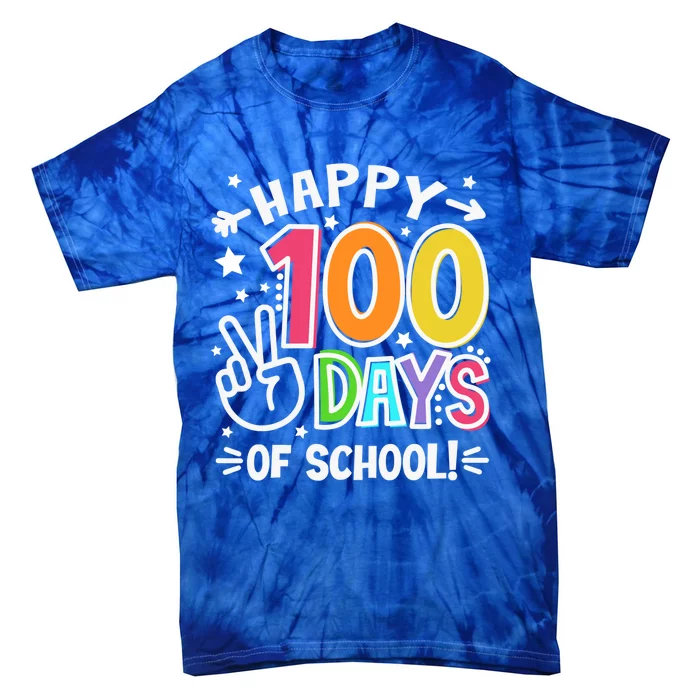 Happy 100 Days Of School 100 Days Brighter Smarter Gift Tie-Dye T-Shirt