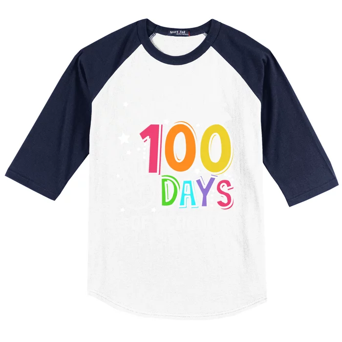 Happy 100 Days Of School 100 Days Brighter Smarter Gift Baseball Sleeve Shirt