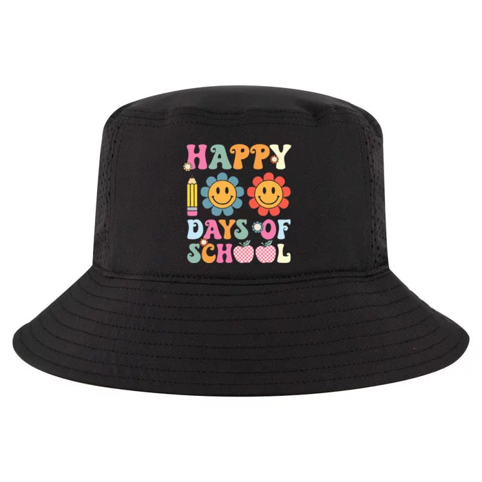 Happy 100th Day Of School Teacher Retro Groovy 100 Days Cool Comfort Performance Bucket Hat