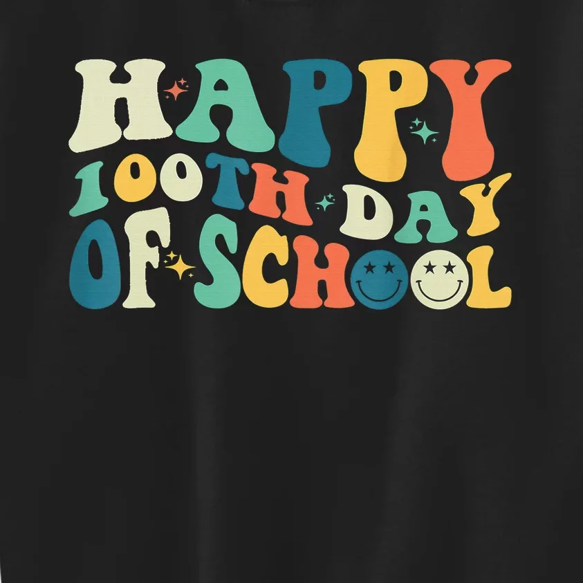 Happy 100 Days of School Retro Groovy Teachers Funny Kids Sweatshirt