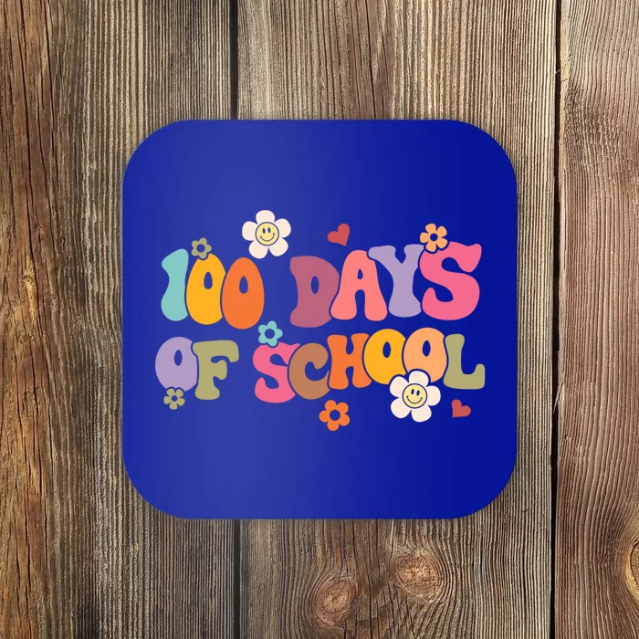 Happy 100 Days Of School 100 Days Smarter Brighter Groovy Gift Coaster