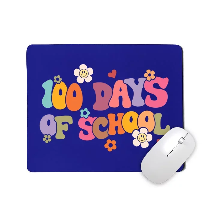 Happy 100 Days Of School 100 Days Smarter Brighter Groovy Gift Mousepad