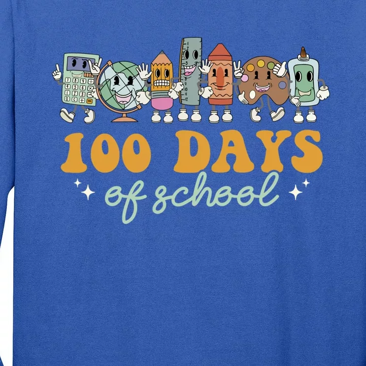 Happy 100 Days Of School 100 Days Smarter Pencil Gift Tall Long Sleeve T-Shirt