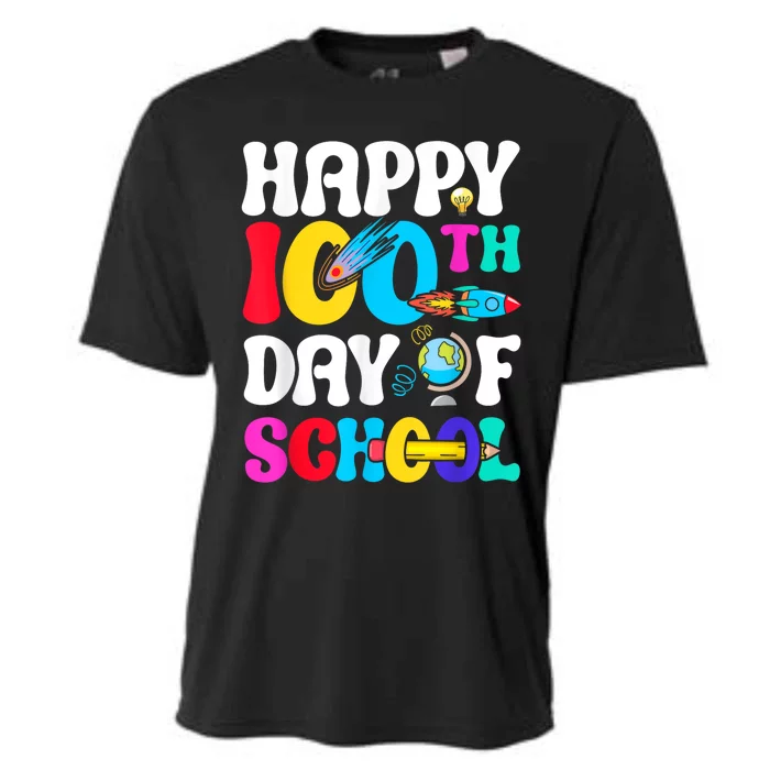 Happy 100th Day Of School 2024 100 Day Of School Cooling Performance Crew T-Shirt