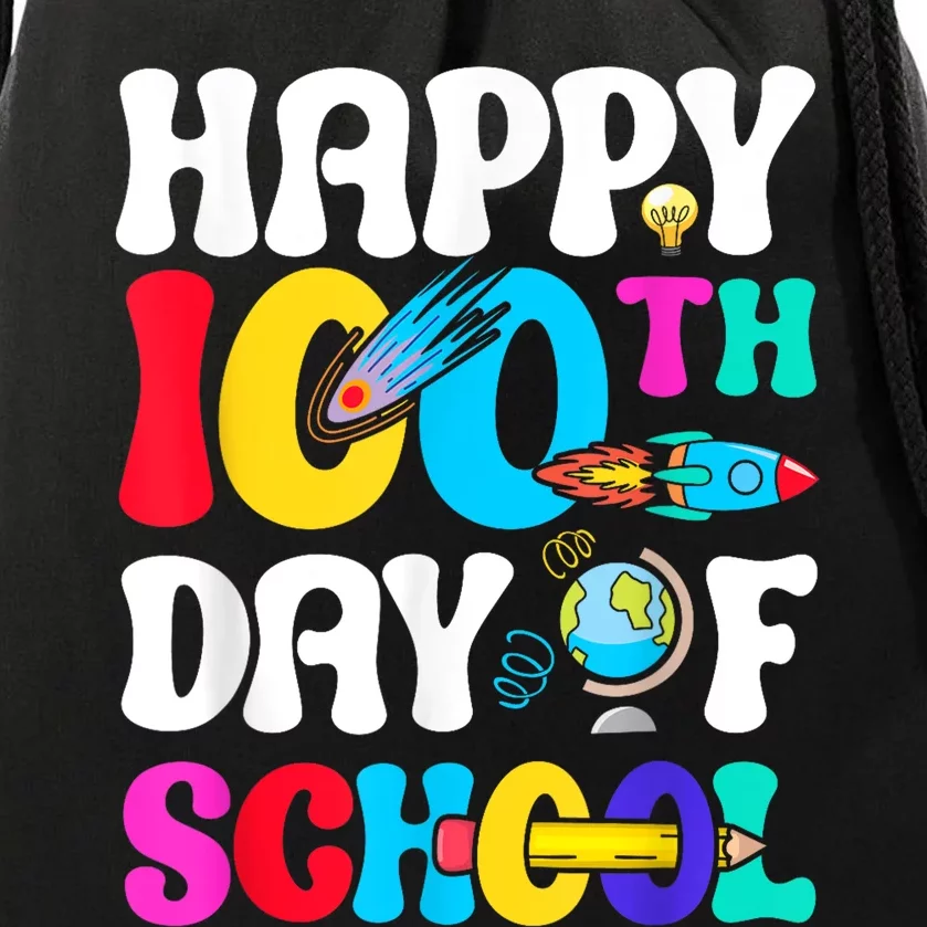 Happy 100th Day Of School 2024 100 Day Of School Drawstring Bag