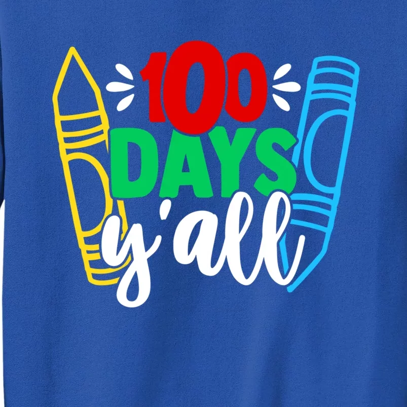 Happy 100 Days Of School 100 Days Y'all Smarter Brighter Gift Sweatshirt