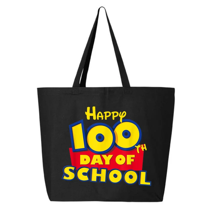 Happy 100th Day of School Toy Cartoon for Teacher or Student 25L Jumbo Tote