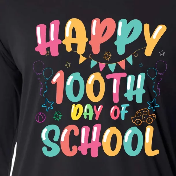 Happy 100th Day Of School 2024 Cooling Performance Long Sleeve Crew