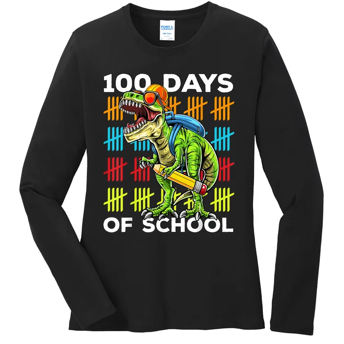 Happy 100th Day of School Teachers 100 Days Ladies Long Sleeve Shirt