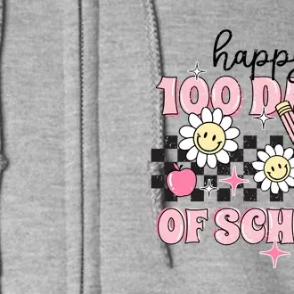 Happy 100 Days Of School Teacher Gift Full Zip Hoodie