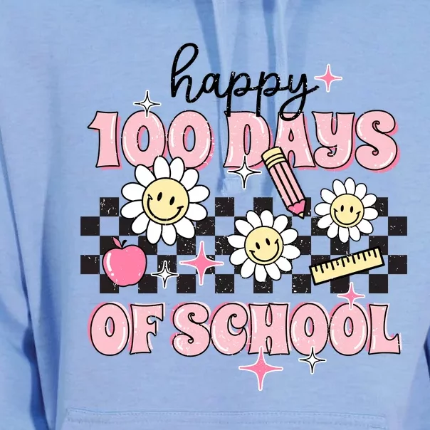 Happy 100 Days Of School Teacher Gift Unisex Surf Hoodie