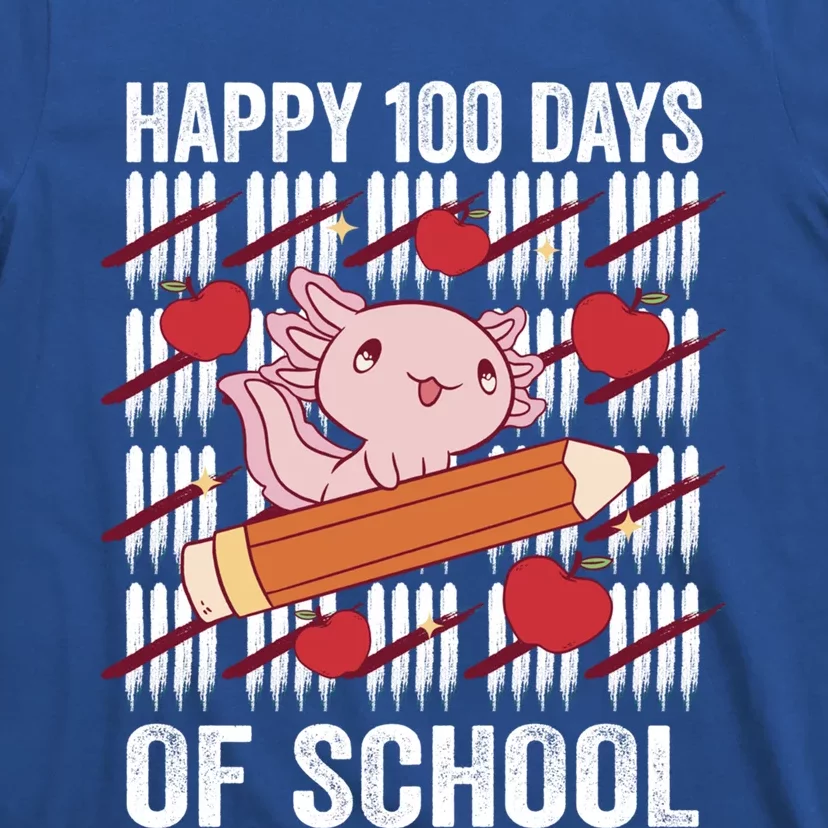 Happy 100 Days Of School Axolotl Kindergarten 100th Day Meaningful Gift T-Shirt