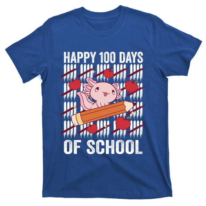 Happy 100 Days Of School Axolotl Kindergarten 100th Day Meaningful Gift T-Shirt