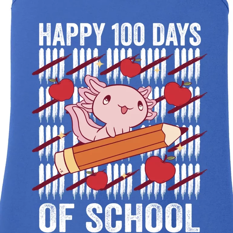 Happy 100 Days Of School Axolotl Kindergarten 100th Day Meaningful Gift Ladies Essential Tank