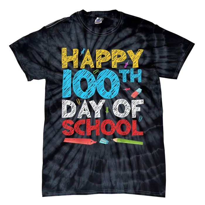 Happy 100th Day Of School Tie-Dye T-Shirt