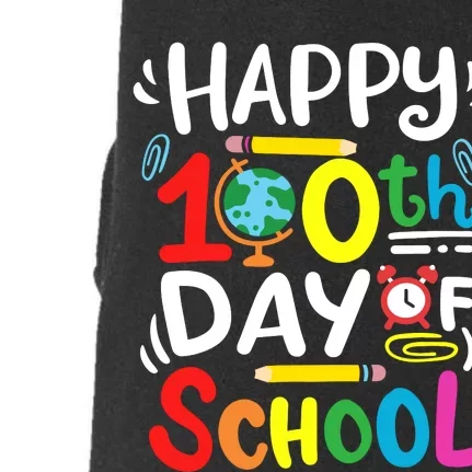 Happy 100th Day Of School 100 Days Of School Teacher Student Doggie 3-End Fleece Hoodie