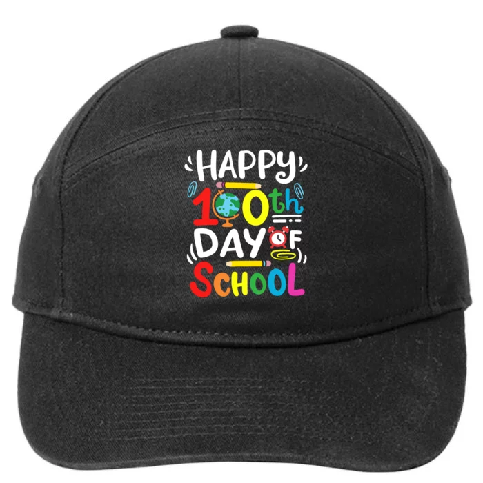 Happy 100th Day Of School 100 Days Of School Teacher Student 7-Panel Snapback Hat