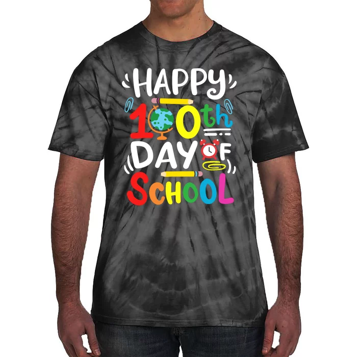 Happy 100th Day Of School 100 Days Of School Teacher Student Tie-Dye T-Shirt