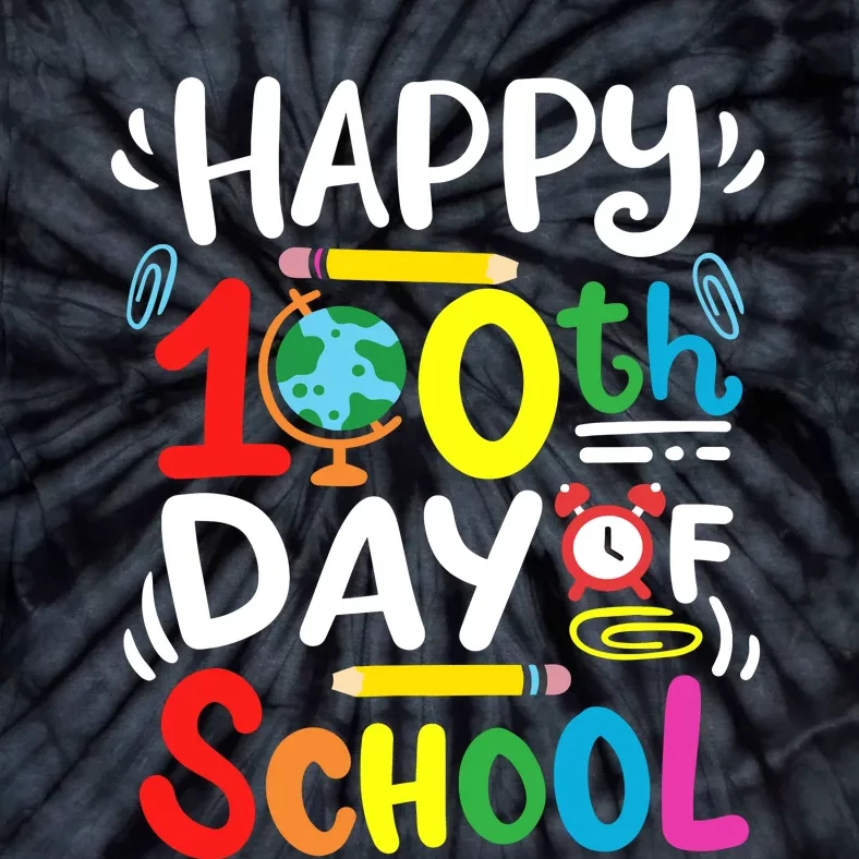 Happy 100th Day Of School 100 Days Of School Teacher Student Tie-Dye T-Shirt