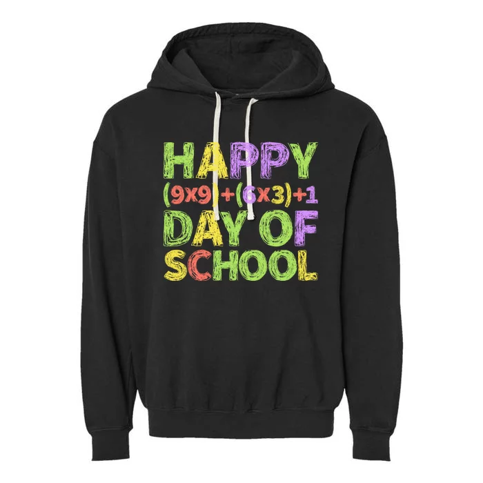 Happy 100 Days Of School Colorful Math Formula Meaningful Gift Garment-Dyed Fleece Hoodie