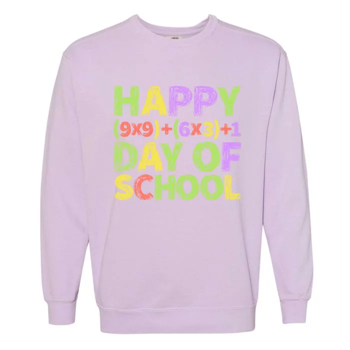 Happy 100 Days Of School Colorful Math Formula Meaningful Gift Garment-Dyed Sweatshirt