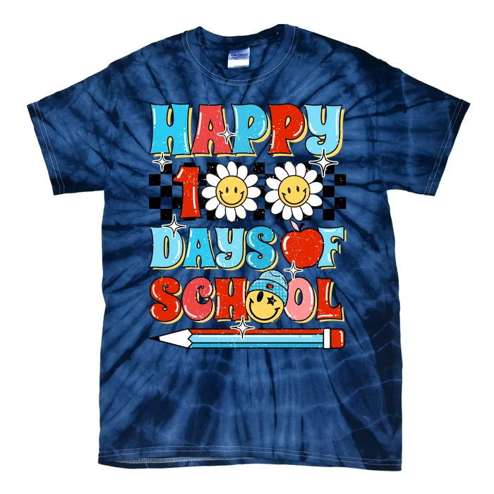 Happy 100 Days Of School Teacher Student Gift Tie-Dye T-Shirt