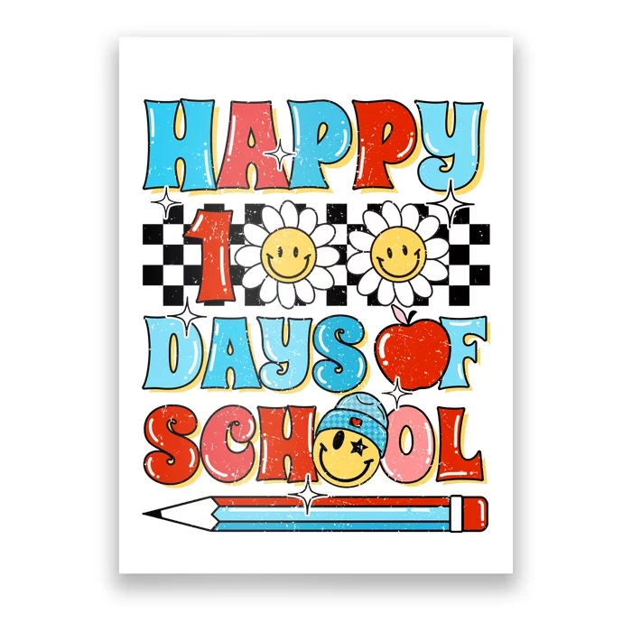 Happy 100 Days Of School Teacher Student Gift Poster