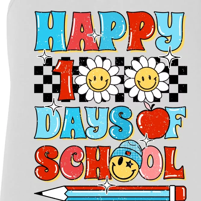 Happy 100 Days Of School Teacher Student Gift Women's Racerback Tank