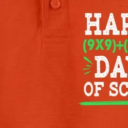 Happy 100 Days Of School Funny Eletary Math Teacher Great Gift Dry Zone Grid Performance Polo