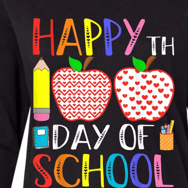 Happy 100th Day Of School Teacher 100 days Womens Cotton Relaxed Long Sleeve T-Shirt