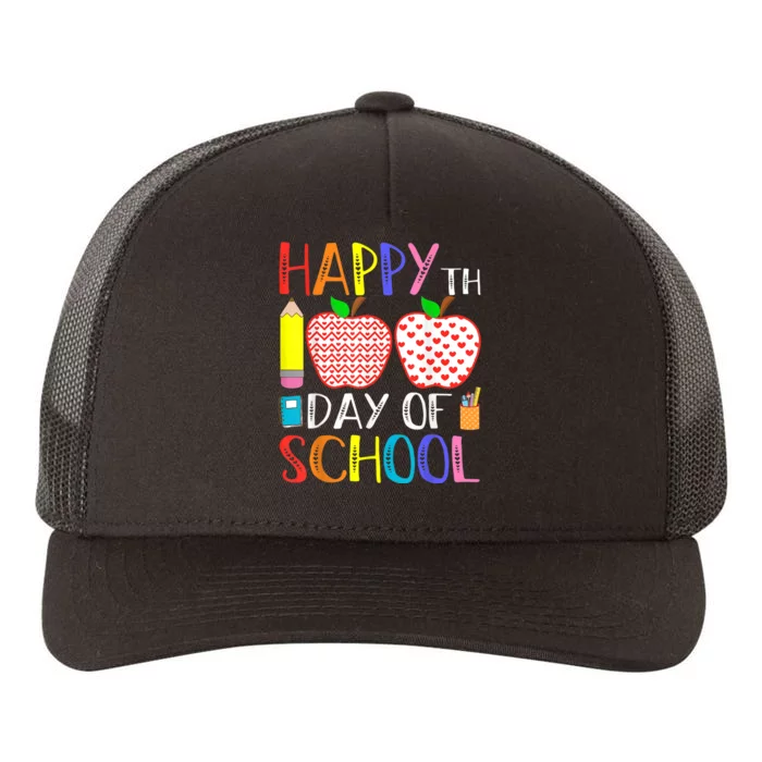 Happy 100th Day Of School Teacher 100 days Yupoong Adult 5-Panel Trucker Hat