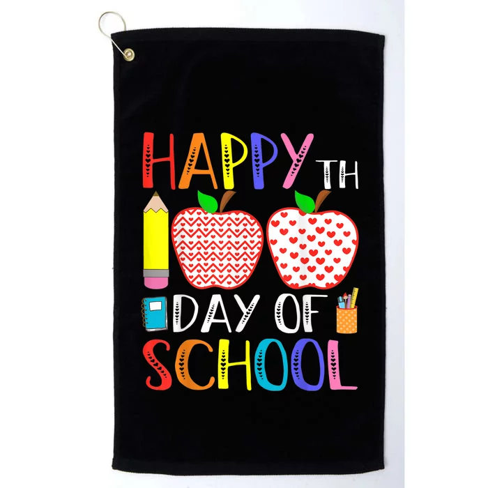 Happy 100th Day Of School Teacher 100 days Platinum Collection Golf Towel