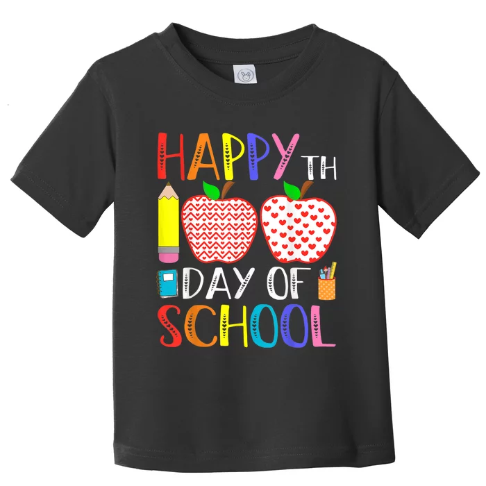 Happy 100th Day Of School Teacher 100 days Toddler T-Shirt