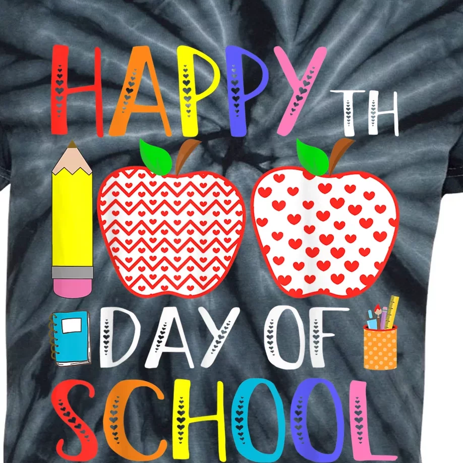 Happy 100th Day Of School Teacher 100 days Kids Tie-Dye T-Shirt