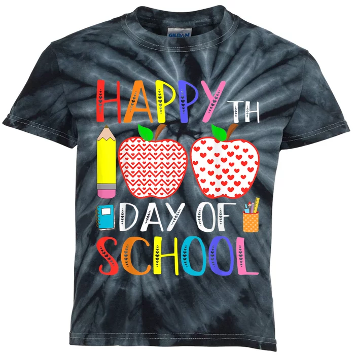 Happy 100th Day Of School Teacher 100 days Kids Tie-Dye T-Shirt