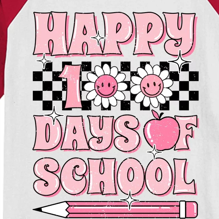 Happy 100 Days Of School Kids Colorblock Raglan Jersey