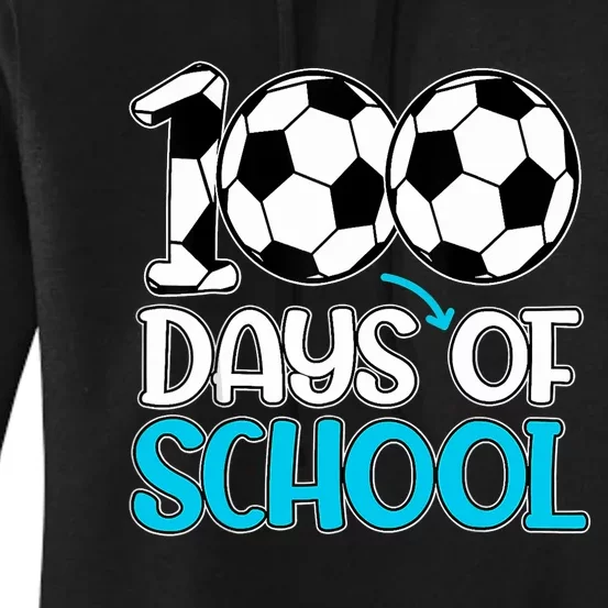 Happy 100 Days Of School 100th Day Soccer Teacher Boy Women's Pullover Hoodie