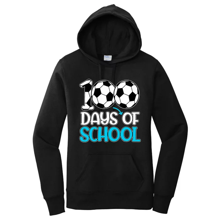 Happy 100 Days Of School 100th Day Soccer Teacher Boy Women's Pullover Hoodie