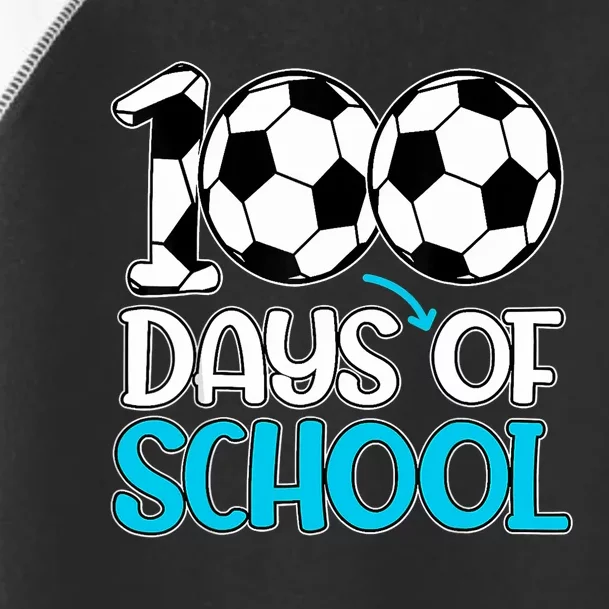 Happy 100 Days Of School 100th Day Soccer Teacher Boy Toddler Fine Jersey T-Shirt