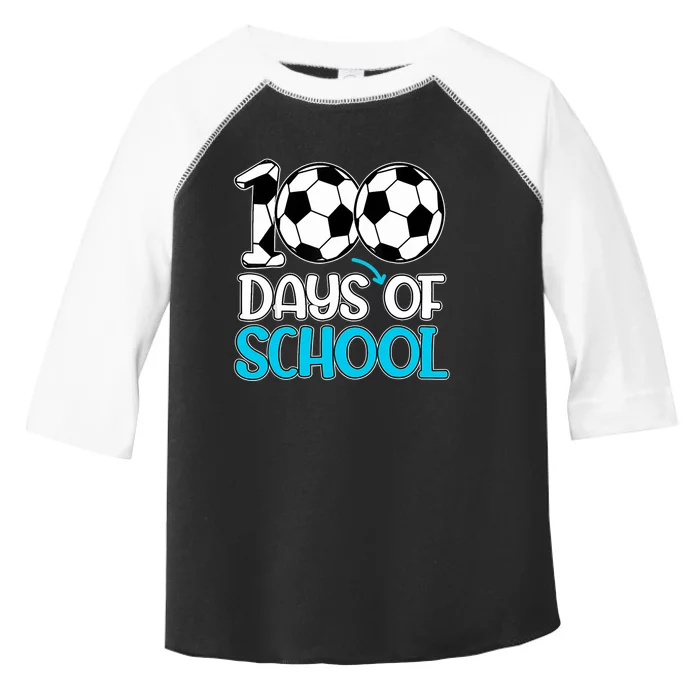 Happy 100 Days Of School 100th Day Soccer Teacher Boy Toddler Fine Jersey T-Shirt