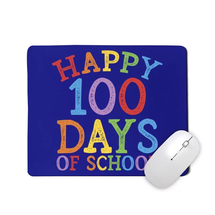 Happy 100 Days Of School Funny Gift 100th Day Rainbow Great Gift Mousepad