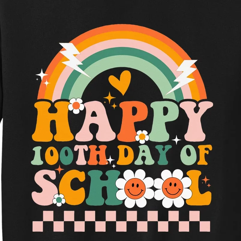 Happy 100 Days of School Teacher Groovy 100th day Sweatshirt