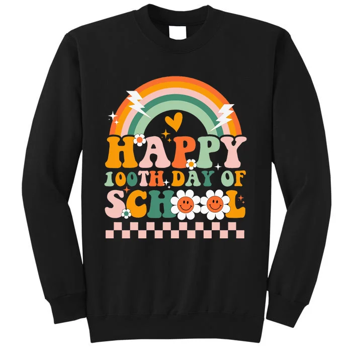 Happy 100 Days of School Teacher Groovy 100th day Sweatshirt