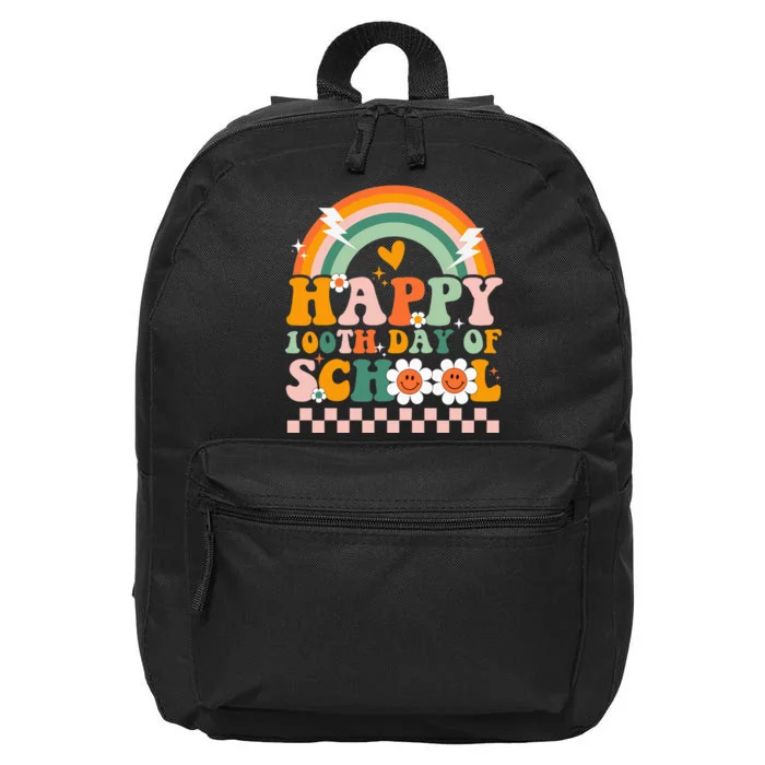 Happy 100 Days of School Teacher Groovy 100th day 16 in Basic Backpack