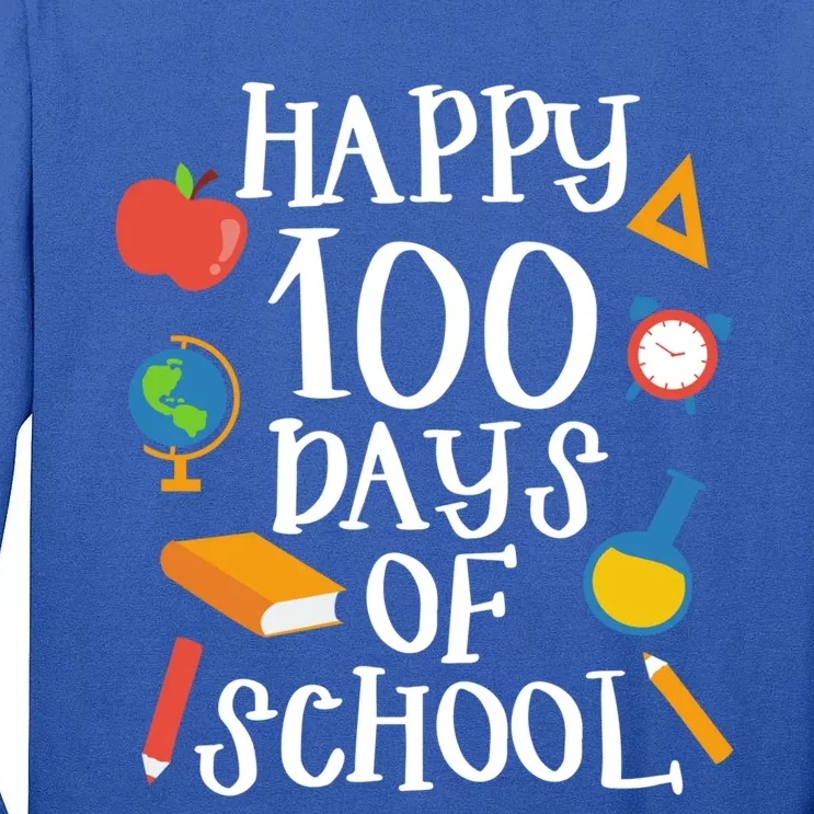 Happy 100 Days Of School Math Algebra Geek Gift Tall Long Sleeve T-Shirt